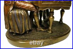 MOZART Playing Piano Sculpture Statue Rich Antique Bronze Color