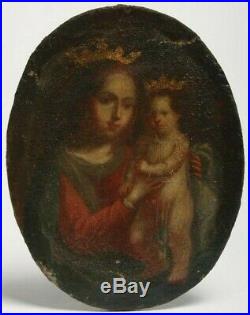 MUSEUM ACQUIRED OLD MASTER ANTIQUE 17th C Religious Mary and Jesus Painting