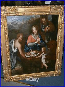 Magnificent Antique Holy Family Italian School Devotional Old Master 17th/18th