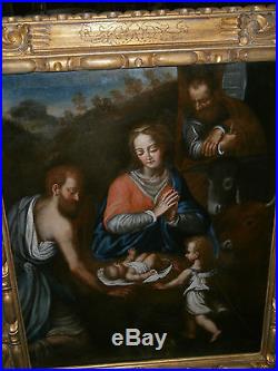 Magnificent Antique Holy Family Italian School Devotional Old Master 17th/18th