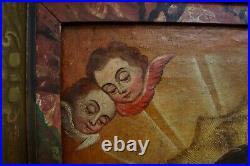 Magnificent Antique Spanish Colonial Painting Holy Family, Religious Art, Jesus