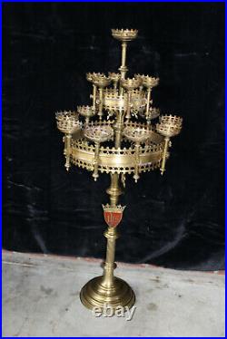 Majestical 52 Church Brass Copper Candelabra neo gothic rare religious