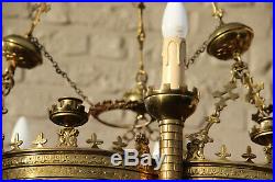 Majestical Antique French Church religious neo gothic chandelier lamps candles