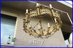 Majestical Antique French Church religious neo gothic chandelier lamps candles