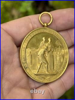 Medal Order Of The Capuchins & Catholic Religious & Gilded Bronze & 19th Century