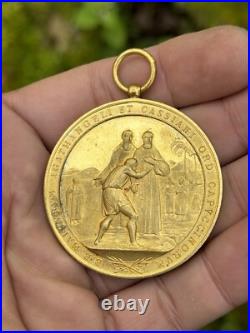 Medal Order Of The Capuchins & Catholic Religious & Gilded Bronze & 19th Century
