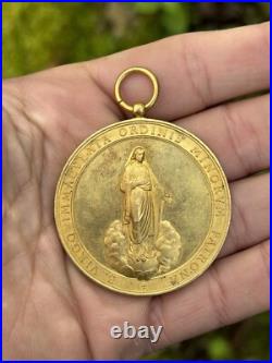Medal Order Of The Capuchins & Catholic Religious & Gilded Bronze & 19th Century