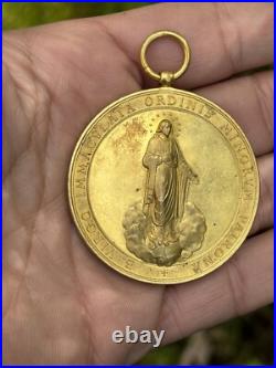 Medal Order Of The Capuchins & Catholic Religious & Gilded Bronze & 19th Century