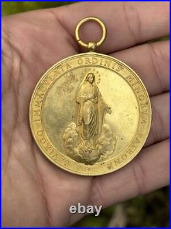 Medal Order Of The Capuchins & Catholic Religious & Gilded Bronze & 19th Century