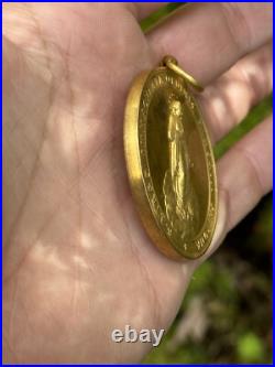 Medal Order Of The Capuchins & Catholic Religious & Gilded Bronze & 19th Century