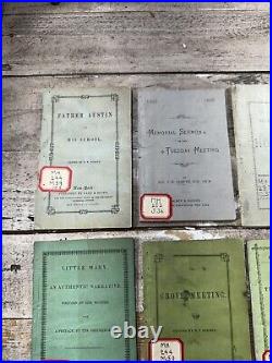 Mid 1800's Antique Methodist Religious Pamphlets, lot of 9