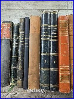 Mid 1800's Antique Religious Books, Lot of 12, Decorative Bindings, Non-English