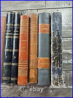 Mid 1800's Antique Religious Books, Lot of 12, Decorative Bindings, Non-English