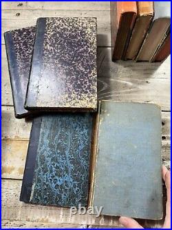 Mid 1800's Antique Religious Books, Lot of 12, Decorative Bindings, Non-English