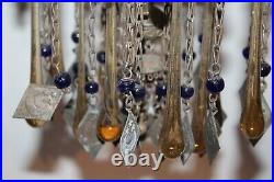 Middle Eastern Arabic Hanging Chime Religious Spiritual Glass Metal Figures