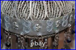 Middle Eastern Arabic Hanging Chime Religious Spiritual Glass Metal Figures