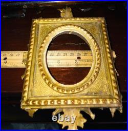 Miniature Portrait Madonna Jesus Hand Paint Porcelain Gold Gilded Frame 1850-80