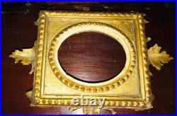 Miniature Portrait Madonna Jesus Hand Paint Porcelain Gold Gilded Frame 1850-80