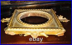 Miniature Portrait Madonna Jesus Hand Paint Porcelain Gold Gilded Frame 1850-80