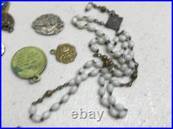 Mixed Lot of Antique Vintage Religious Pendants Medals & Crucifixes Rosary