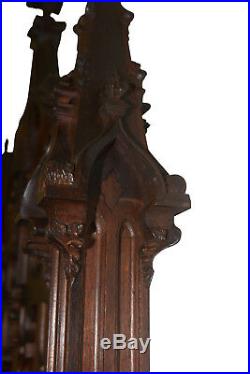 Monumental Gothic Throne or Bishops Chair, Walnut, Turn of Century, Religious