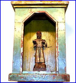 Niche St Francis In Escaparate Religious Folk Art -santos Display Shrine
