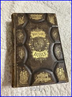 Night Scenes In The Bible 1869 Antique Religious Art Leather Bound Gold Gilded