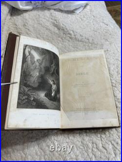 Night Scenes In The Bible 1869 Antique Religious Art Leather Bound Gold Gilded
