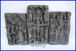 Nottingham Alabaster Religious Triptych English Sculpture Trinity Virgin