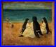 OLD-ANTIQUE-RELIGIOUS-CATHOLIC-NUN-MODERN-BEACH-LANDSCAPE-OIL-PAINTING-JESUS-40s-01-xz