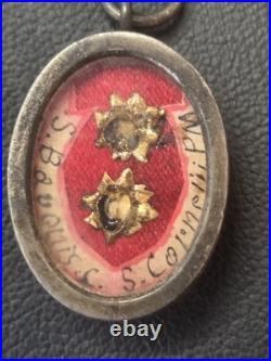 Official Silver Antique Sealed Catholic Religious Relic St Bavo & St Cornelius