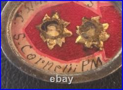 Official Silver Antique Sealed Catholic Religious Relic St Bavo & St Cornelius