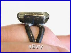 Old Antique Religious Sterling Intaglio Rock Crystal Glass Angel Wax Seal Ring
