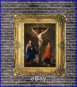 Old Master Oil Painting Art Antique Portrait Christ Jesus on Cross Crucifixion