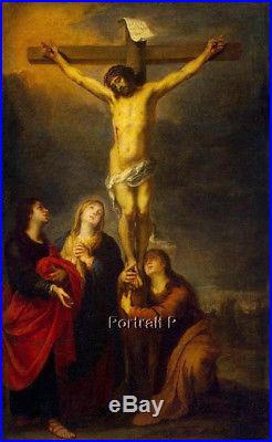 Old Master Oil Painting Art Antique Portrait Christ Jesus on The Cross Canvas