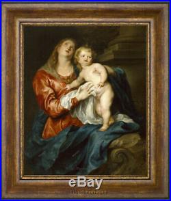 Old Master Oil Painting Art Antique Portrait Madonna and Child Unframed 30x40