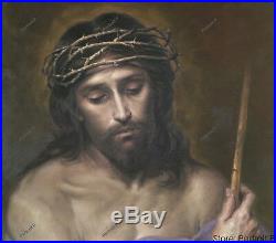 Old Master Painting Antique Portrait Jesus Christ Religious Art Unframed 24x30
