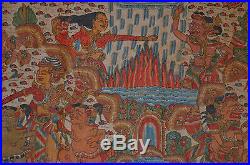 Old Traditional Kamasan Balinese Religious Painting On Cloth