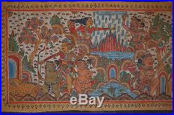 Old Traditional Kamasan Balinese Religious Painting On Cloth