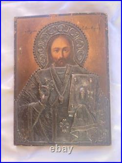 Old greek icon st eleftherios orthodox antique religious