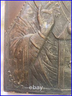 Old greek icon st eleftherios orthodox antique religious