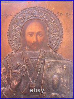 Old greek icon st eleftherios orthodox antique religious