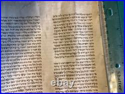 Original Hebrew Torah handwritten manuscript on Vellum 100-150 yrs. Old