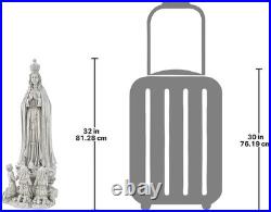 Our Lady of Fatima Religious Garden Statue 32 Ornate Antique Stone Design