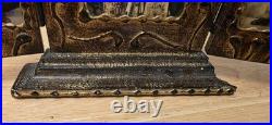 Our Lady of Fatima antique religious wooden triptych Desk Travel