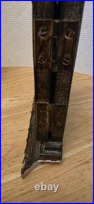 Our Lady of Fatima antique religious wooden triptych Desk Travel