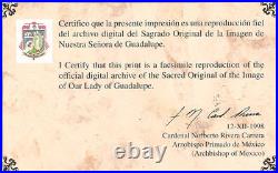 Our Lady of Guadalupe Religious on Stretched Canvas 24x36 with a Cherry Frame