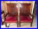 PAIR-Antique-HUGE-Mahogany-CHURCH-chair-chairs-BISHOP-Altar-Deacon-RELIGIOUS-01-ss