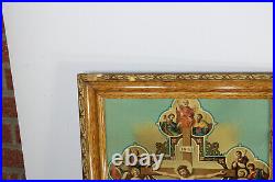 PAIR antique Religious 4 evangelist apostles jesus mary Crucifix Rare frames
