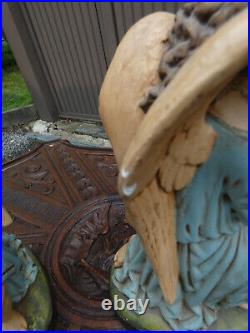 PAIR antique french praying angels figurine religious statue